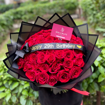 RAMO BUCHÓN 50 ROSAS - RAMOS FLORALES