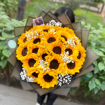 RAMO BUCHÓN GIRASOLES ELENA -FLORES AMARILLAS