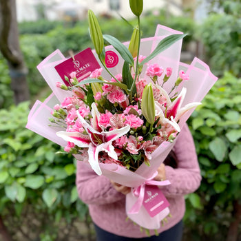 RAMO LILIUMS O LIRIOS ROSADOS